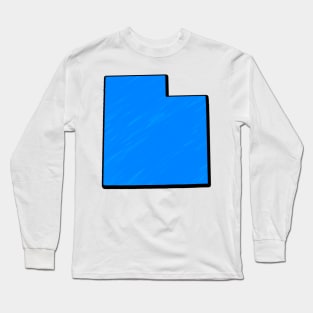 Bright Blue Utah Outline Long Sleeve T-Shirt